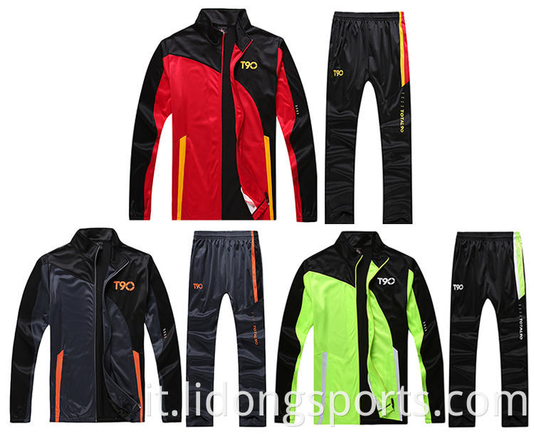 Giacca da jogging per uomo sportivo personalizzato Giacca da jogging Giacca da jogging Giacca da calcio Black and Red Track Jacket